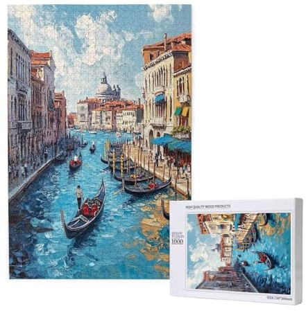 Puzzle 5000 Teile Venedig Puzzles für Erwachsene Landschaft HD Puzzel Anspruchsvolles und Lustig Kreatives Unterhaltungsspiel, DIY Holzpuzzle für Erwachsene Als Feiertage Geschenk fur Frauen M-1902