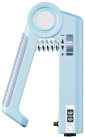 Tidevib Allenatore di forza regolabile con contatore, resistenza 5-50 kg, impugnatura per avambraccio e dita, ABS leggero + per TPR, nero