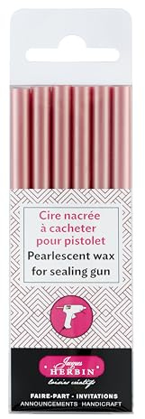 J.Herbin 35960T – förpackning med 6 vaxstänger för pistoler, perfekt för pysselprojekt och scrapbooking, mjuk, 1-pack, gammalrosa