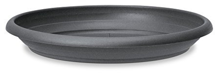 Scheurich Untersetzer aus Kunststoff, Metallic Grey, 44 cm Durchmesser, 6,5 cm hoch