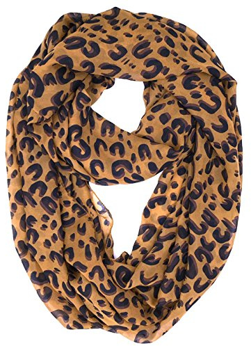 Tapp C. Fashion Leopard Print Infinity Scarf - Black/Brown
