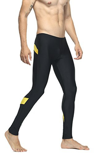 TAUWELL Herren Fitness Hose Shorts Compression Leggings (6141 schwarz Gold, L(79-84cm))