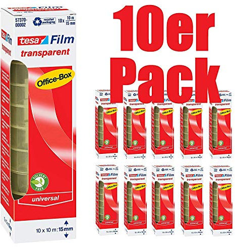 10 x Klebefilm Box 10mx15mm tr 10St OfficeBox