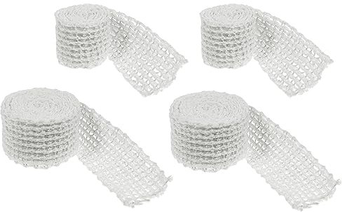 4 rete per carne e arrosti, rete per arrosti, carni a rotelle, rete per arrosti a rotelle, rete elastica per tubo di riempimento, accessori da cucina, 100/300 cm, bianco