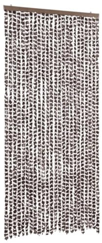 vidaXL Insektenschutz Vorhang Flauschvorhang Plüschvorhang Türvorhang Fadenvorhang Fliegenschutz Wohnwagen Camping Braun Weiß 100x220cm Chenille