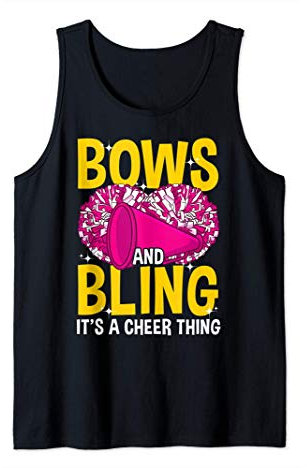 Bögen und Bling! Lustiges Cheerleading Tank Top