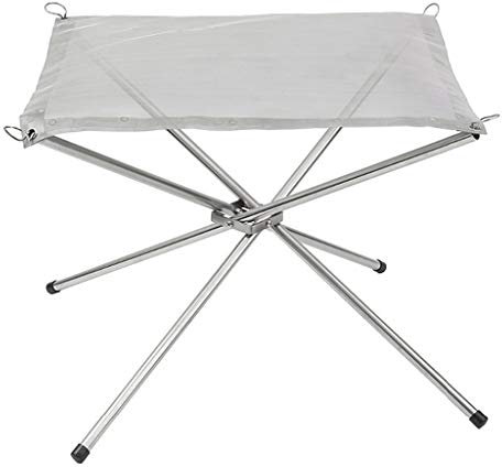 DLANDZ Brasero de jardin épais poêle à allumage portable foyer flamme ou barbecue sur terrasse équipement de feu de camp extérieur table de combustion barbecue brasero pour barbecue (couleur : argent)