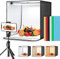 Scatola Luminosa per Studio, Portatile Fotografico Studio Fotografico con 6 Colori Sfondo e Diffusore di Illuminazione, Luminosità Regolabile Tenda Studio Fotografico per Fotografare 50CM