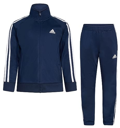 adidas Boy's Tricot Tracksuit Jacket Jogger Pant Set, Collegiate Navy Blue, 5