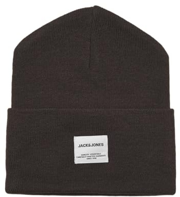 JACK & JONES Herren Mütze JACLONG Knit Beanie One Size Schwarz Grau Rot Grün, Größe:One Size, Farbe:Chocolate Torte 12150627
