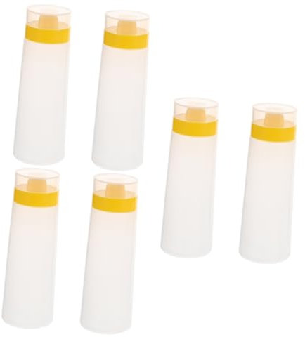MAGICLULU 6 Stk Saucenflasche Auspressen Squeeze-flaschen Für Die Küche Kochen Quetschen Poröse Squeeze-flaschen Klarer Behälter Sirupspender Honigspender Dosierflasche Plastik Marmelade