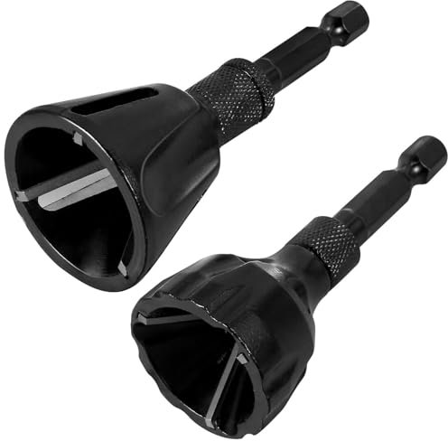 2 herramientas de chaflán externo de desbarbado de tornillos, vástago hexagonal de acero de alta velocidad de metal para quitar rebabas