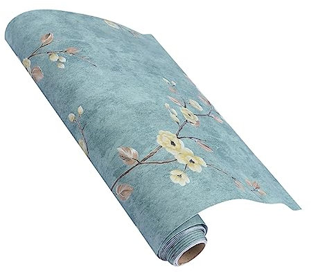 jojofuny Papier Peint Adhésif Vert Rétro, Intissé, Autocollant et Amovible sans Résidu, pour Salon et Porte, Pose Facile