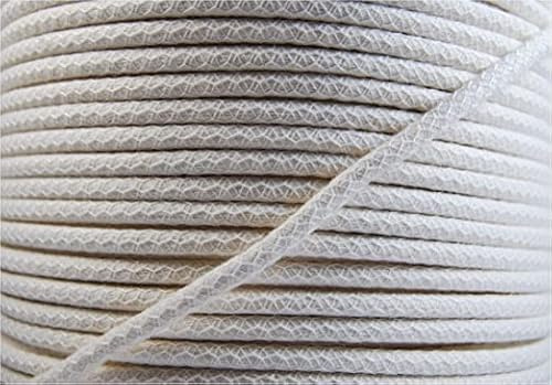 celloexpress Cordoncino in cotone naturale, a rete, prelavato, per tappezzeria, arredamento e sartoria (4 mm, bianco, 25 m - 2500 cm)