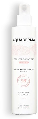 Aquaderma Gel Lavant Intime BIO Aloe Vera & Eau Volcanique 200ml - 98% Origine Naturelle & Made in France - Nettoyage Doux & Confort Durable - Peaux Sensibles