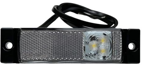 MelTruck® Weiße LED Begrenzungsleuchte Positionsleuchte flaches Kabel für LKW PKW Anhänger