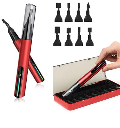 Levigatrice alternativa, con testa di levigatura da 8 pezzi e mini levigatrice for carta vetrata autoadesiva, penna abrasiva a ricarica rapida USB, levigatrice a penna piccola for levigatura di piccol