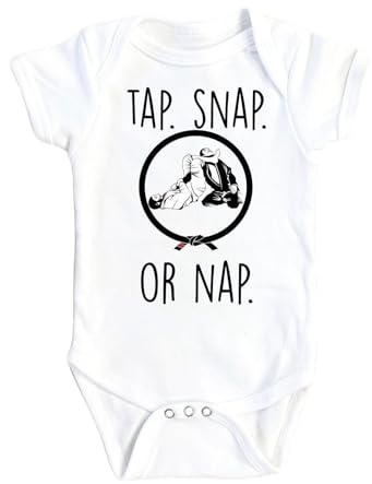 NOFO VIBES Jiu Jitsu Taps Belt - Baby Boy Girl Clothes Infant Bodysuit Funny Cute Newborn (Size: 18M White Long Sleeve Onesie)