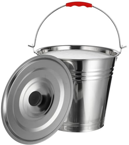 Healvian Cubo Inoxidable Contenedor De Almacenamiento Multifuncional Para Leche Con Tapa Fácil De Limpiar