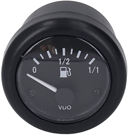 Medidor de Combustible del Motor, Medidor de Nivel de Combustible para Barcos, Vehículos de Motor Marino, Medidor de Combustible Marino de 52 Mm con Función de Advertencia (12V)