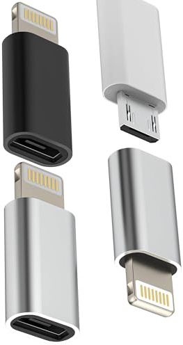 Adaptateur Micro USB Femelle vers Lightning Mâle (Lot De 3) pour Apple IPhone 14 13 12 11 Pro Max Câble Prise Chargeur Connecteur pour IPad Jack Splitter Tablette Voiture Android Accessoires Adapter