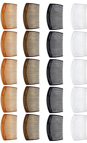 FRCOLOR 20pièces Peigne à Cheveux Plastique à Dents Peigne à Cheveux Latéral pour Coiffure Démêle Douceur