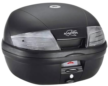 GIVI Topcase Kappa Motorrad K35NT2-35 Liter, schwarz mit transparenten Rückstrahlern, Version 2