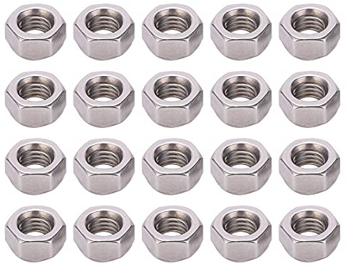Juego de 20 tuercas hexagonales de acero inoxidable con contratuercas y tornillos de ajuste M8