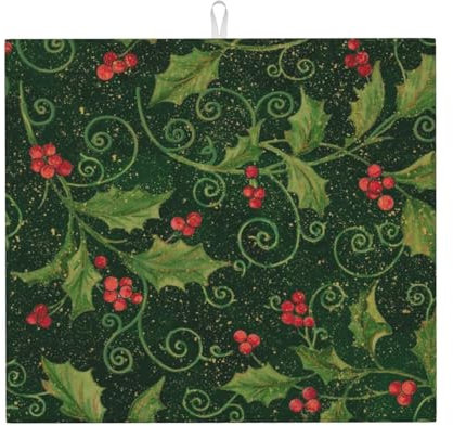 HDTVTV Esterillas absorbentes para secar Platos, para encimera de Cocina, 41 x 46 cm,Acebo
