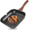 SUNJULY Griddle Pan, Griddle Pan for Induction Hob, 28 Cm Non-Stick Steak Pans, Suitable for Indoor Cooking and Outdoor Grilling, Square Grilled Steak Frying Pans,Pfoa-Free