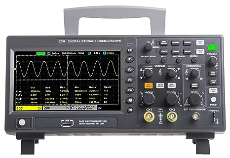 ZADCCS 2D15 2C10 2D10 2C15 osciloscopio Digital 2 Canales 100Mhz/150Mhz Almacenamiento USB multímetro portátil probador Prueba de Voltaje y Corriente(D15)