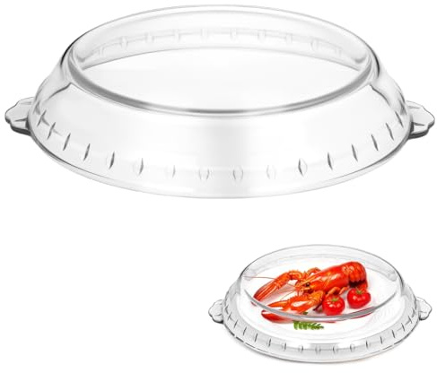 LOLIPPYY Tapa De Cristal Para Horno Microondas Plato De Pastel Plato Para Servir Comida Vidrio Transparente