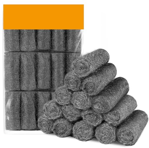 Almohadillas de lana de acero 0 85.0 g – 15 rollos de lana de acero, vidrio, madera, tela, metal, pulido fino, almohadillas de pulido de vidrio cromado, almohadillas de lana de acero, control de
