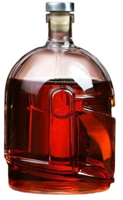 FENGJISUN Carafe À Vin Rouge Carafe en Verre Unique en Forme De Casque, Capacité De 1000ml, Idéale for Le Bar À Domicile Décanteur pour Vin