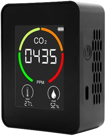 Rilevatore Gas Tuya Wifi Sensore Di CO2 For Interni Misuratore Rilevatore D'aria Digitale Analizzatore Intelligente Della Qualità Aria Monitor Inquinamento Atmosferico Gas(3 in 1 Black)