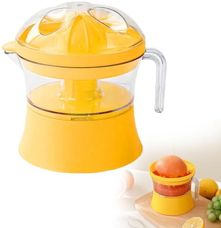 Exprimidor eléctrico de cítricos, exprimidor automático de naranja, exprimidor manual 4 en 1 con mango de agarre cómodo, extractor de jugo fresco para limones, limas, pomelos