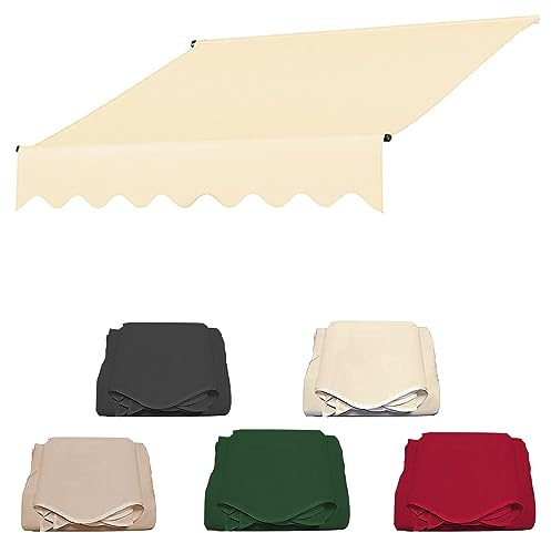 Justerbar Klemmarkise 4 m – ingen borr balkong markis vattentät 280 g polyester solskydd enkel installation perfekt för utomhusutrymmen UV-skydd mångsidigt skuggskydd