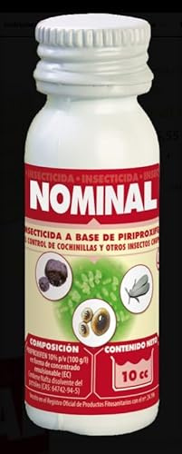 Insecticida Nominal 10cc | Controla Cochinilla, Larvas, Mosca Blanca, Piojo de San José y Otros Insectos Chupadores | Regulador Crecimiento Insectos