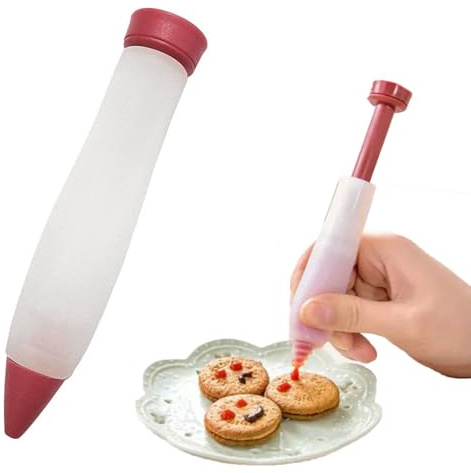 Stylo de décoration de gâteau, en silicone, pour écrire des aliments, pour écrire des aliments | Stylo d'écriture pastry chocolat, crème à cookie, pour glaçage de gâteau
