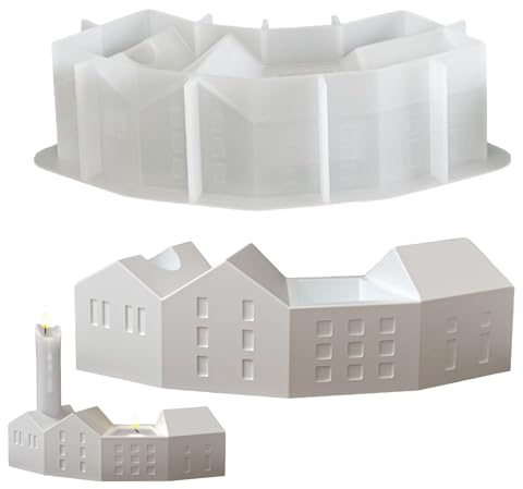 Silikonformen Gießformen Häuser Kerzenhalter, Silikonform Haus Gießform Kerzenhalter Silikonform Ostern Gießformen Silikon Häuser Herz Giessformen Silikon Ostern Haus Silikonformen Frühling (B)