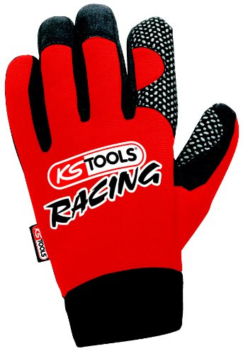 KS Tools 310.0350 Mechaniker-Handschuh, L, Rot-schwarz