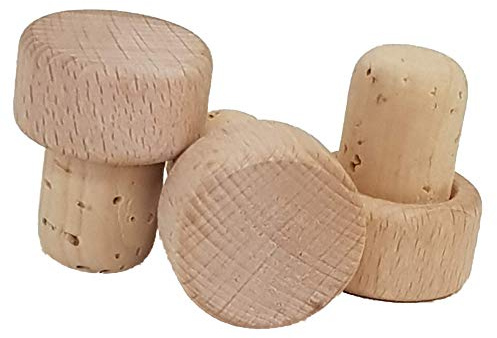 25 Griffkorken, Griff aus Holz, Natur, Korken mit Holzgriff - verschiedene Durchmesser