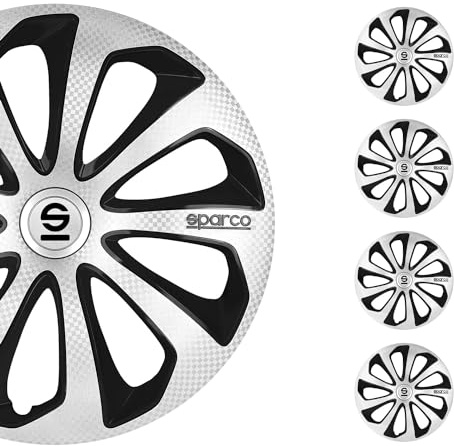 Satz Sparco Radzierblenden Sicilia 16-Zoll Silber/Schwarz/Karbon