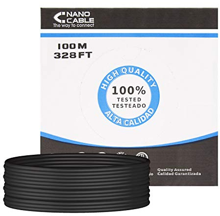 Nano Cable 10.20.0502-EXT-BK - Cable de red Ethernet RJ45 CAT.6 UTP para exterior, color negro