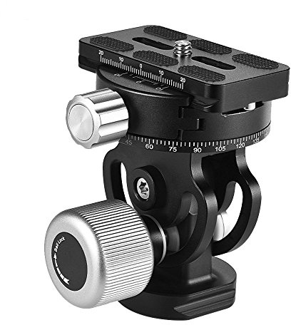 Andoer VH-10 2 Way Pan/Tilt Tripod Head Panoramic Bird Watching Photography Head with Quick Release Plate 3 Bubble Level Carry Bag Replacement for Sirui L10 RRS MH-02