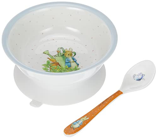 Peter Rabbit Jour Paris Box Bowl Saugnapf/Löffel Pierre Rabbit für Not Spilled!, mehrfarbig, 1 Stück BP702P