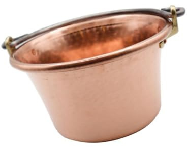 CREARTISTIC 100% Made in Italy – Kupferkessel für Polenta, Marmelade-37cm Durchmesser - Gewölbter Griff aus Schmiedeeisen - Handgefertigt aus Kupfer - Gehämmerter Kupferverarbeitung - für 20 Personen