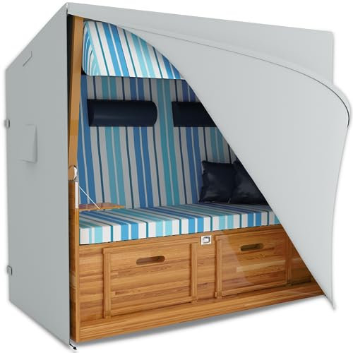 REVALA® Strandkorb Schutzhülle Winterfest | Abdeckung Strandkorb 2 sitzer | Strandkorbhülle 155 x 80 x 160 | UV-beständige Hülle Strandkorb XXL wasserdicht aus 600D Oxford | Inkl. Aufbewahrungstasch