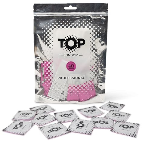 TOP Kondome 40 Stück Packung, Geribbt und Genobbt, natürlich und gefühlsecht, aus Latex, mit Reservoir, Durchmesser 53 mm, für Männer