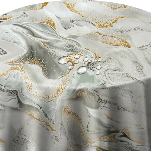 Wachstuch Wachstischdecke Tischdecke Gartentischdecke Farbe und Größe wählbar Sahara Gold Oval ca. 140 x 180 cm abwaschbare Wachstuchtischdecke